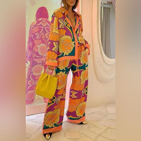 Zara Pants - Zara Pants and Shirt Silk Set